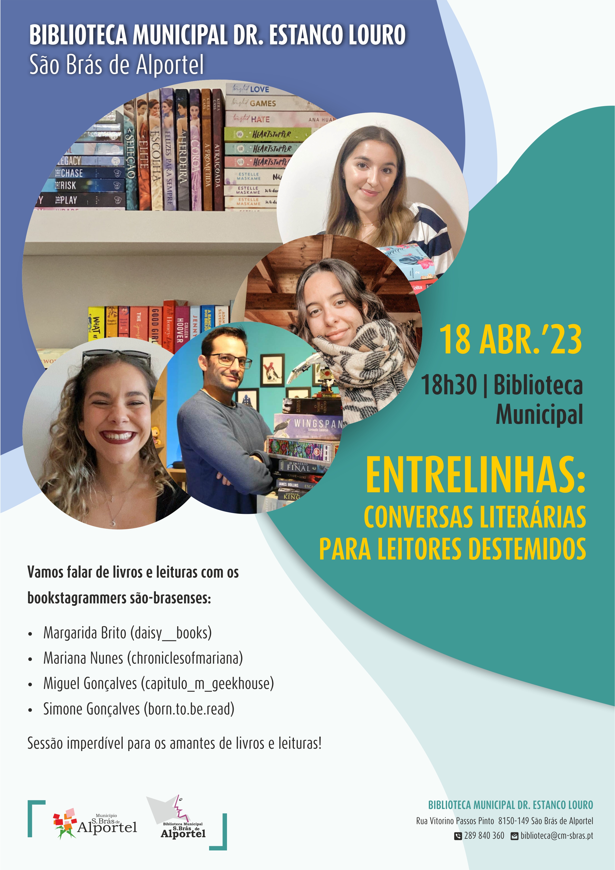 18 abr cartaz Entrelinhas conversas literárias para leitores destemidos